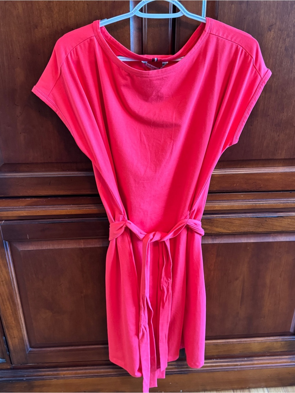 Tommy Hilfiger Redish Orange Tie-Waist Mini Dress